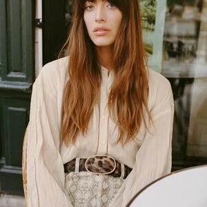 Zara Chic Beige Blouse Size L